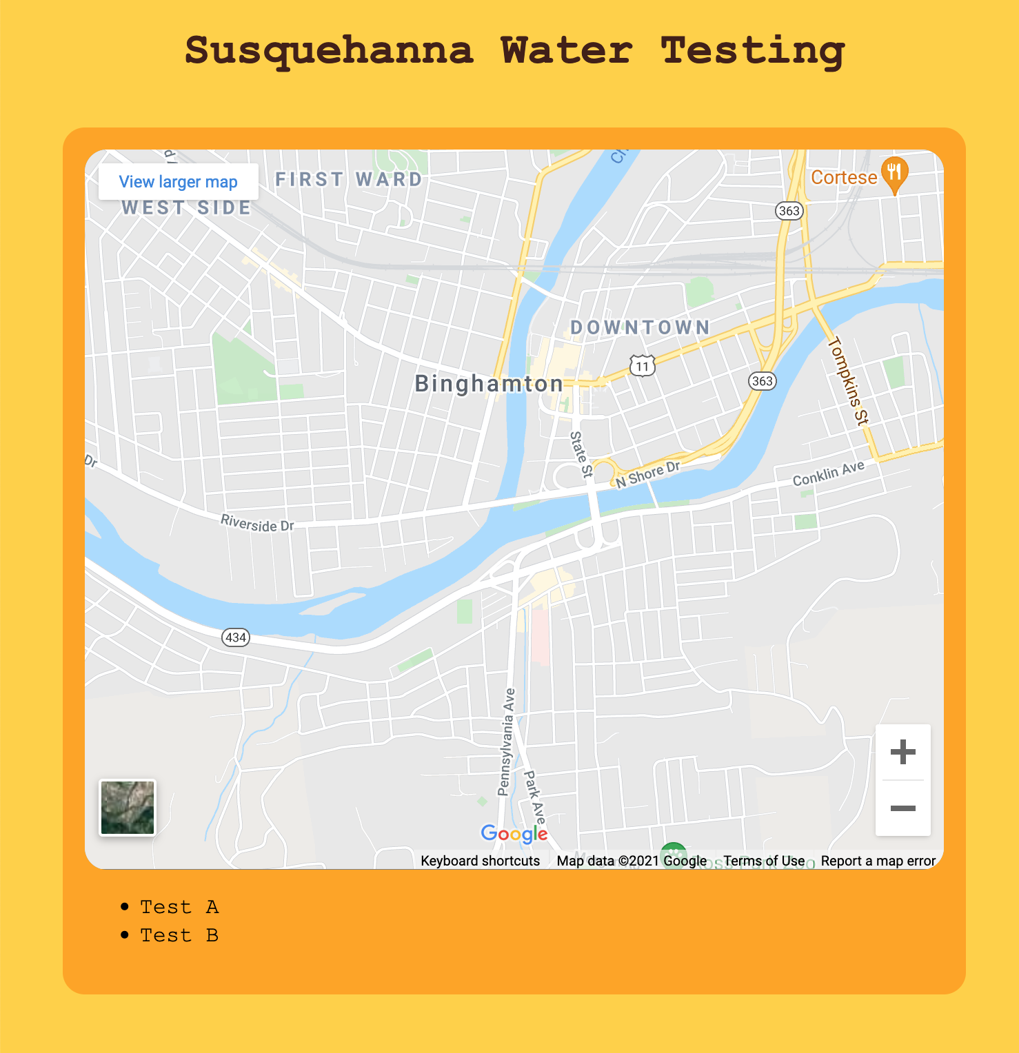 susquehanna water testing site preview